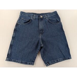 Wrangler Mens 33 Carpenter Denim Shorts Blue Jorts Hammer Loop 100% Cotton
